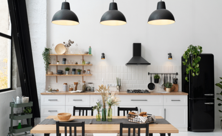 kitchen table with bench and chairs