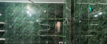 green tile bathroom