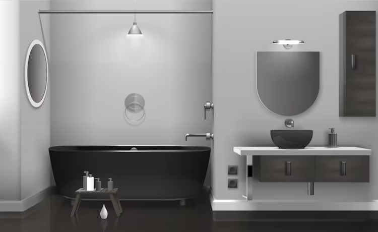 gray bathroom vanity