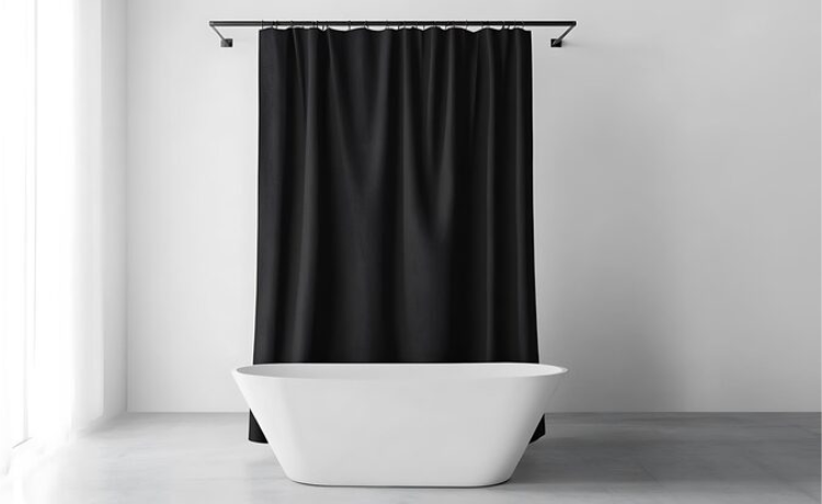 dark shower curtain
