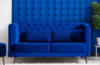 blue leather sofa