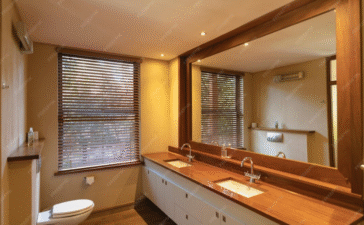 bamboo shades bathroom