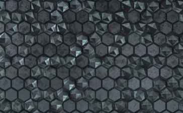 black stone hexagon tile bathroom