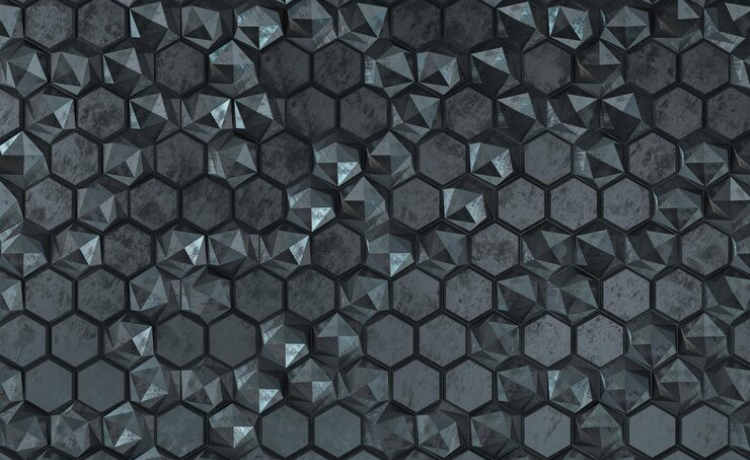 black stone hexagon tile bathroom