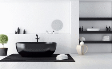 bathroom set in black