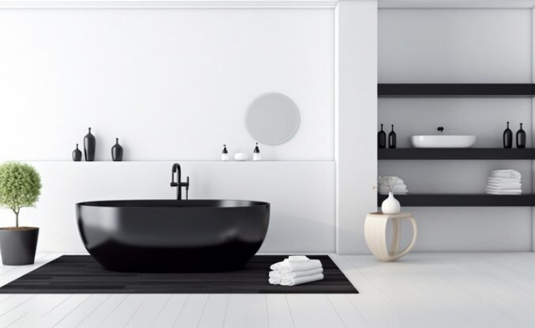 bathroom set in black