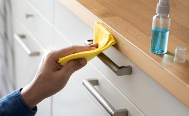 degrease kitchen cabinets for painting