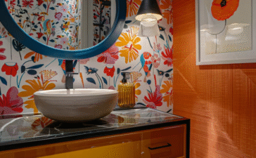 mid century bathroom vanity