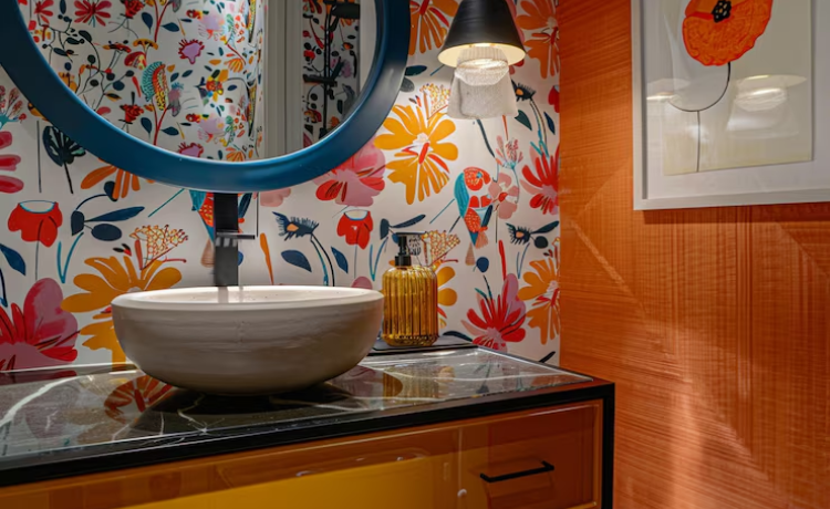 mid century bathroom vanity