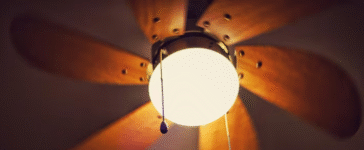 bathroom light with a fan