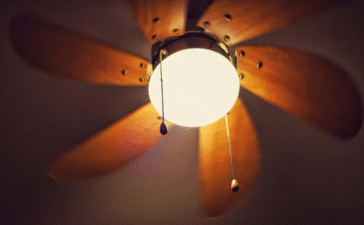 bathroom light with a fan
