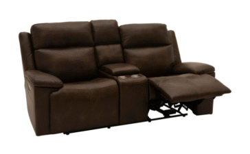 brown leather reclining sofa