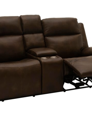 brown leather reclining sofa